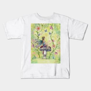 A Happy Place Flower Fairy and Ladybugs Kids T-Shirt